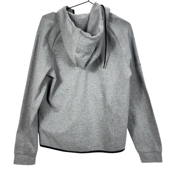 Women's Tesla Gray Full Zip Hoodie Jacket Size L Cotton Blend Athletic Logo - Picture 3 of 9